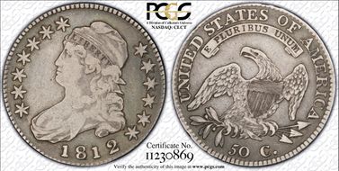 1812/1 50C Large 8 VF20