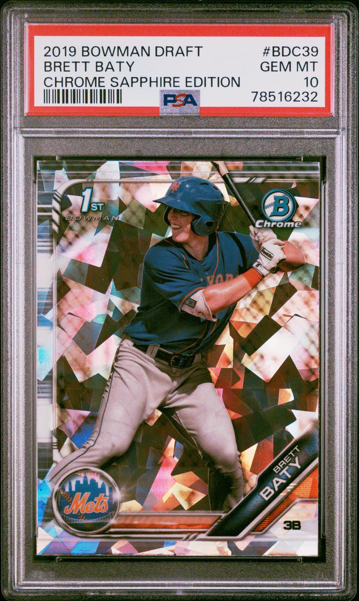 2019 Bowman Draft BOWMAN DRAFT CHROME SAPPHIRE EDITION #BDC39 Brett Baty front