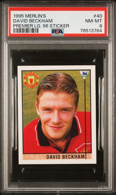 1995-96 Merlin's Premier League 96 Sticker #40 David Beckham Rookie Card -  PSA NM-MT 8 on Goldin Auctions