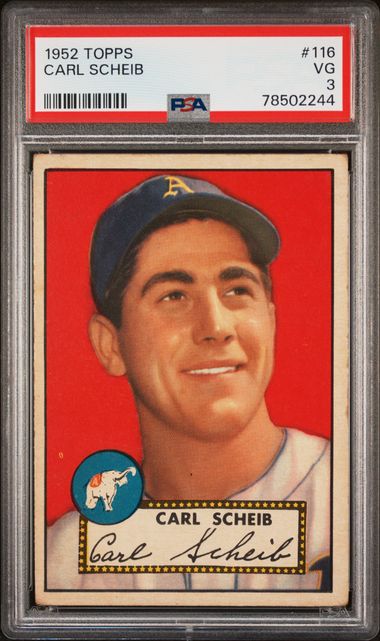 1952 Topps #116 Carl Scheib front
