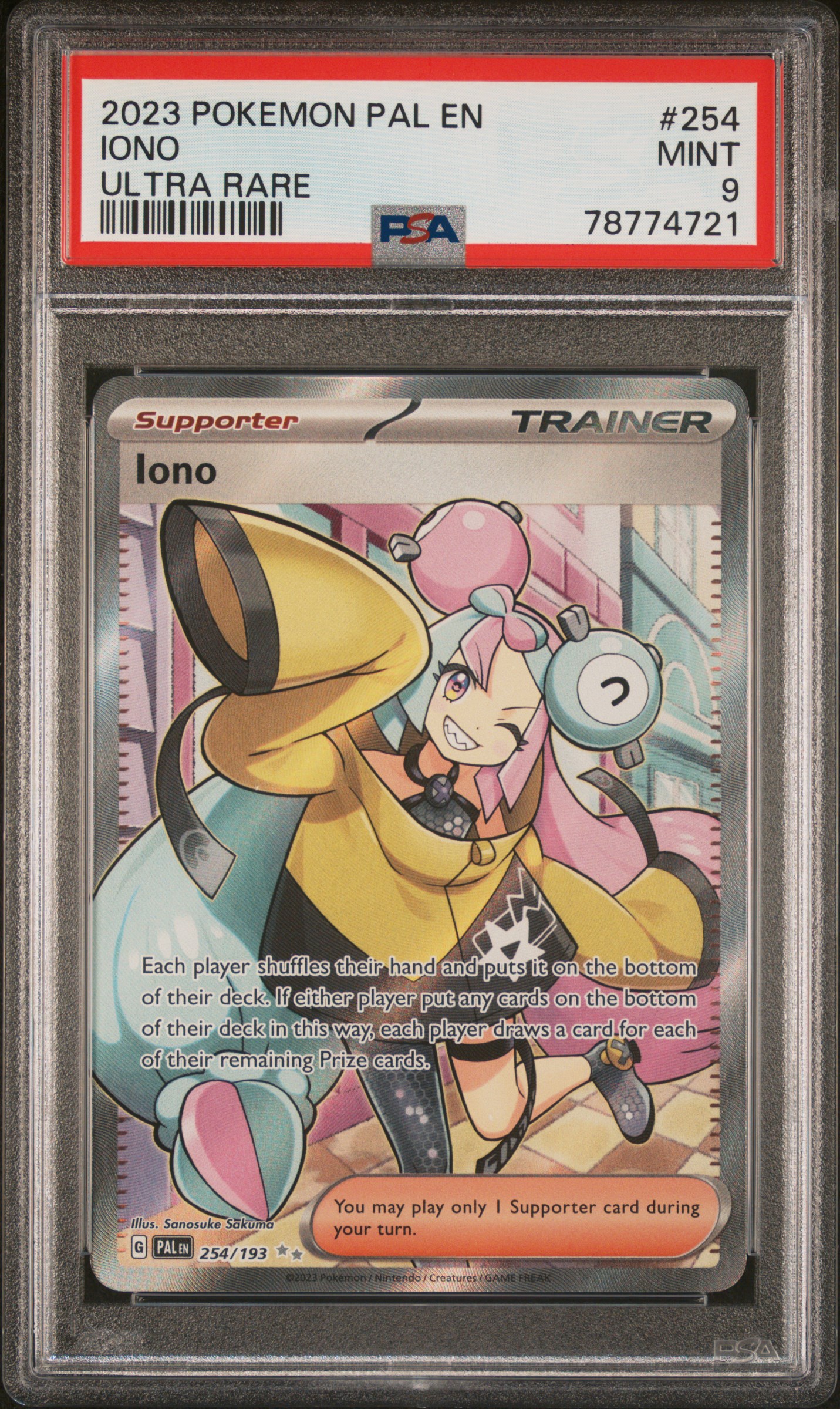 2023 #254 Iono PSA 9 Pal EN-Paldea Evolved