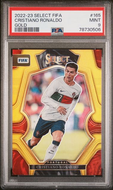 2022 Panini Select Fifa Gold #165 Cristiano Ronaldo – PSA MINT 9