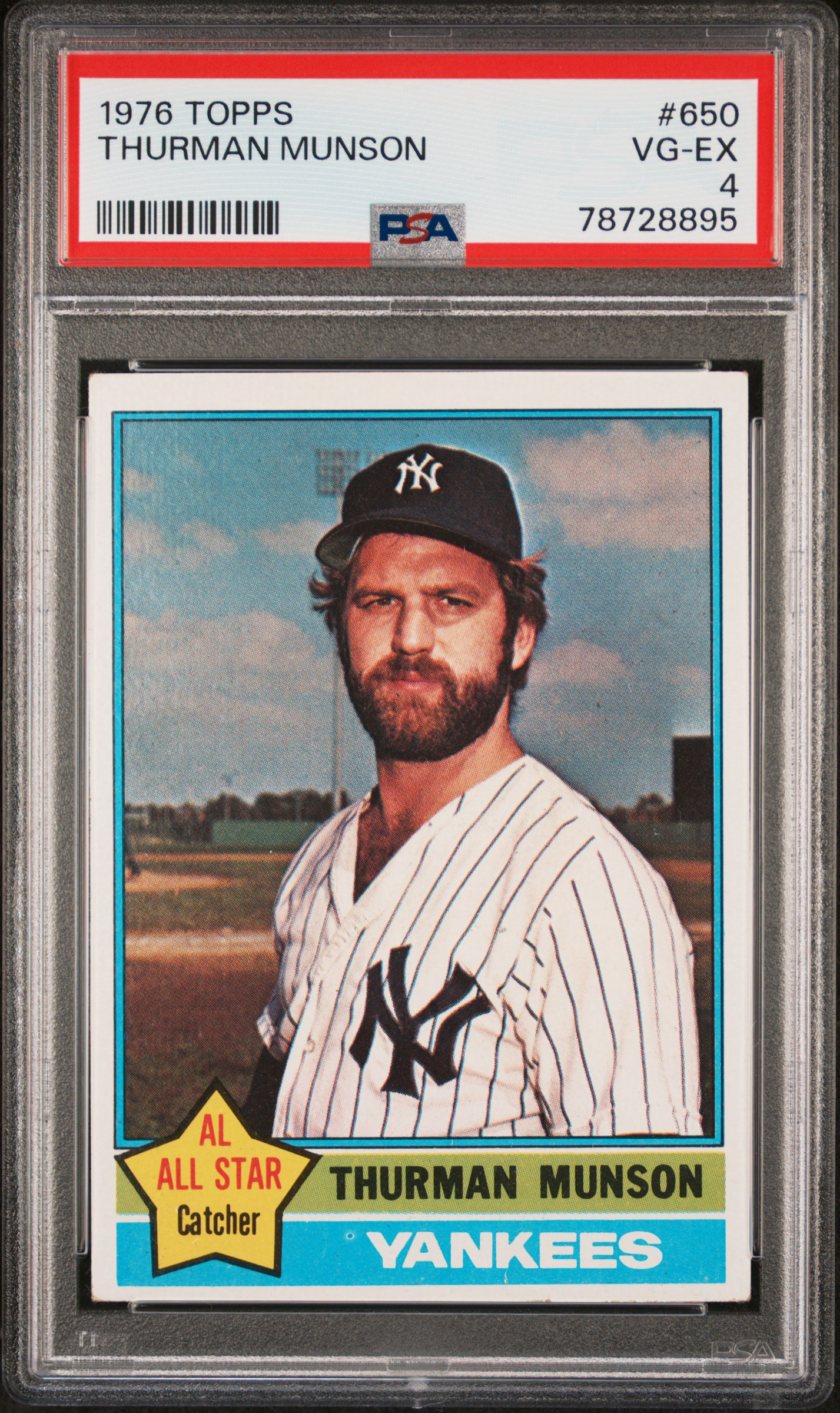 1976 Topps #650 Thurman Munson – PSA VG-EX 4