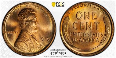1919 1C MS67+ RD