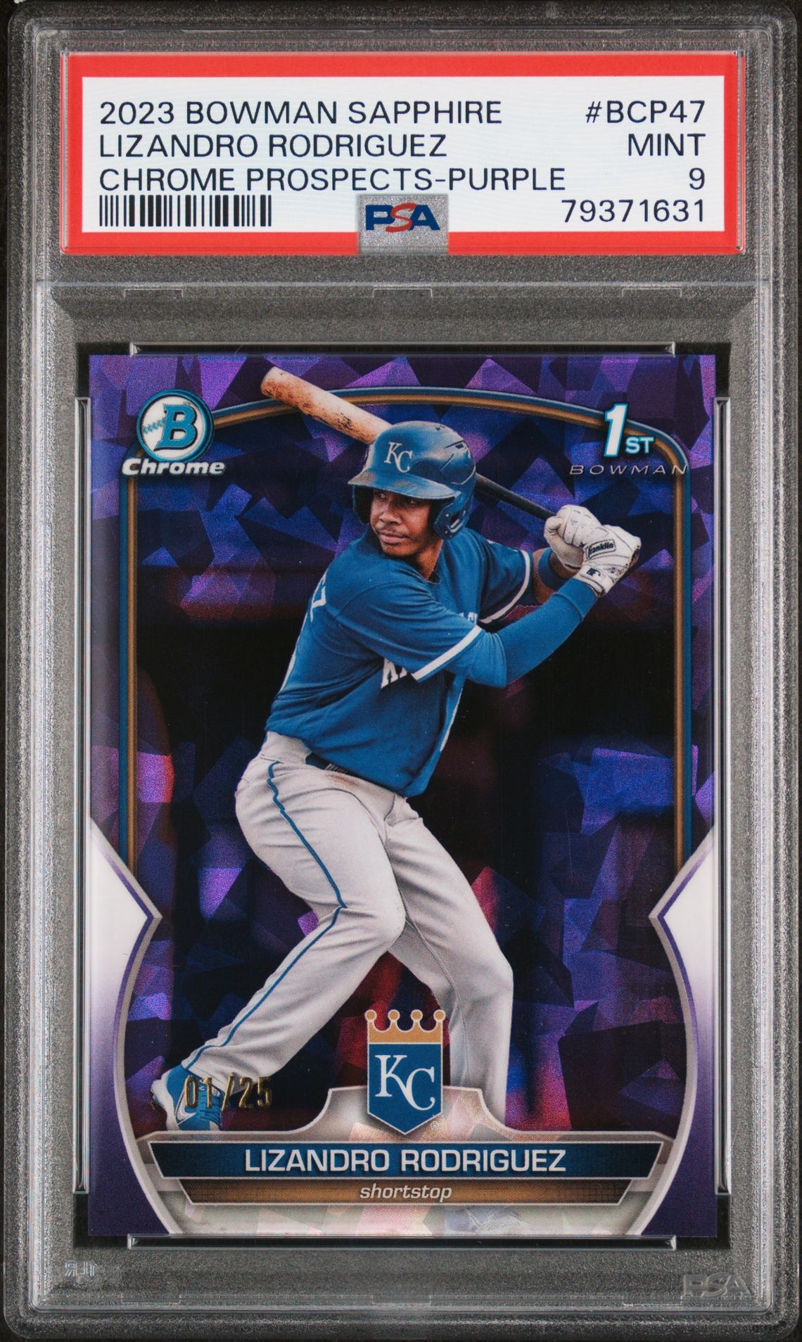 2023 Bowman BOWMAN SAPPHIRE EDITION CHROME PROSPECTS PURPLE #BCP47 Lizandro Rodriguez front