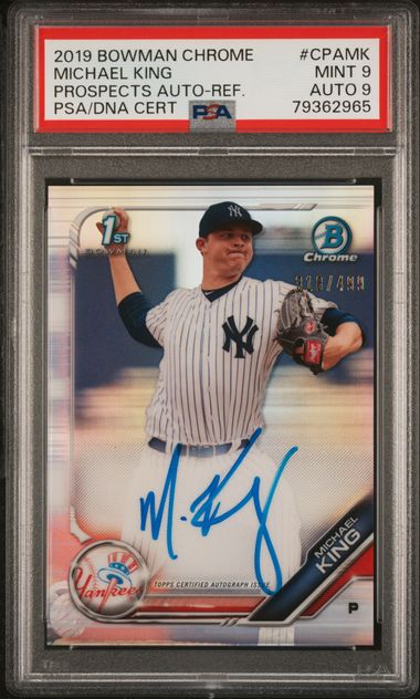 2019 Bowman Chrome Prospects Autographs Michael King #Cpamk (Prospects Auto-Ref.) Mint 9 front
