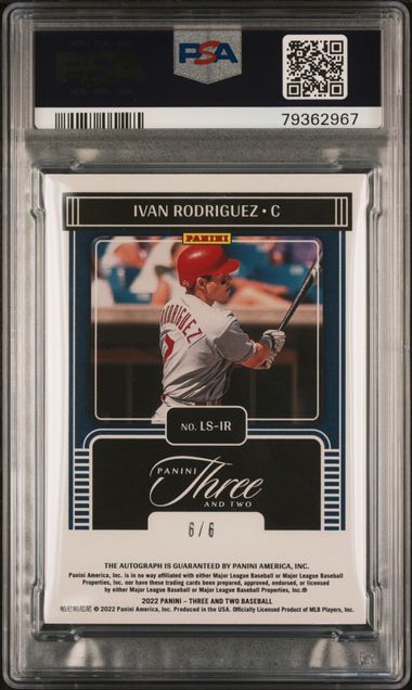 2022 Panini Three And Two Legendary Signatures Ivan Rodriguez #Lsir (Legendary Sig-Red) Mint 9 back