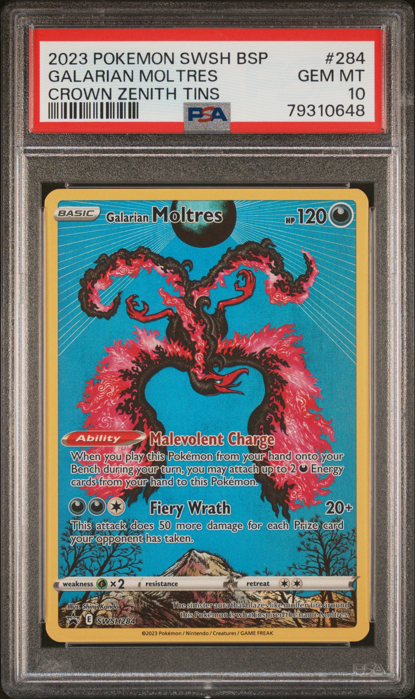 2023 #284 Galarian Moltres PSA 10 Swsh Black Star Promo