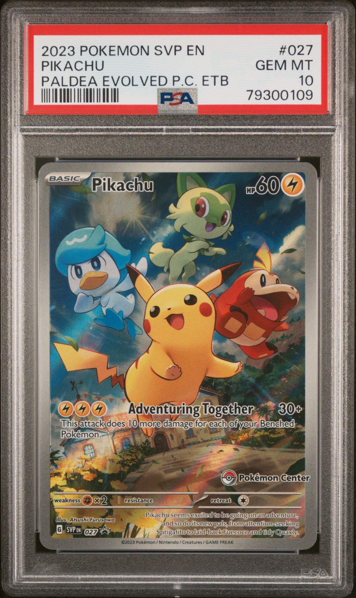 2023 Pokemon POKEMON SVP EN-SV BLACK STAR PROMO PALDEA EVOLVED PC ETB #027 Pikachu front