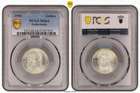 1955 Gulden KM-184 Ag MS64