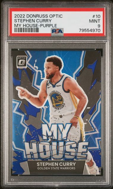 2022 Panini Donruss Optic My House Purple #10 Stephen Curry PSA 9