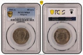 1943-A 50 Leva KM-48a MS64