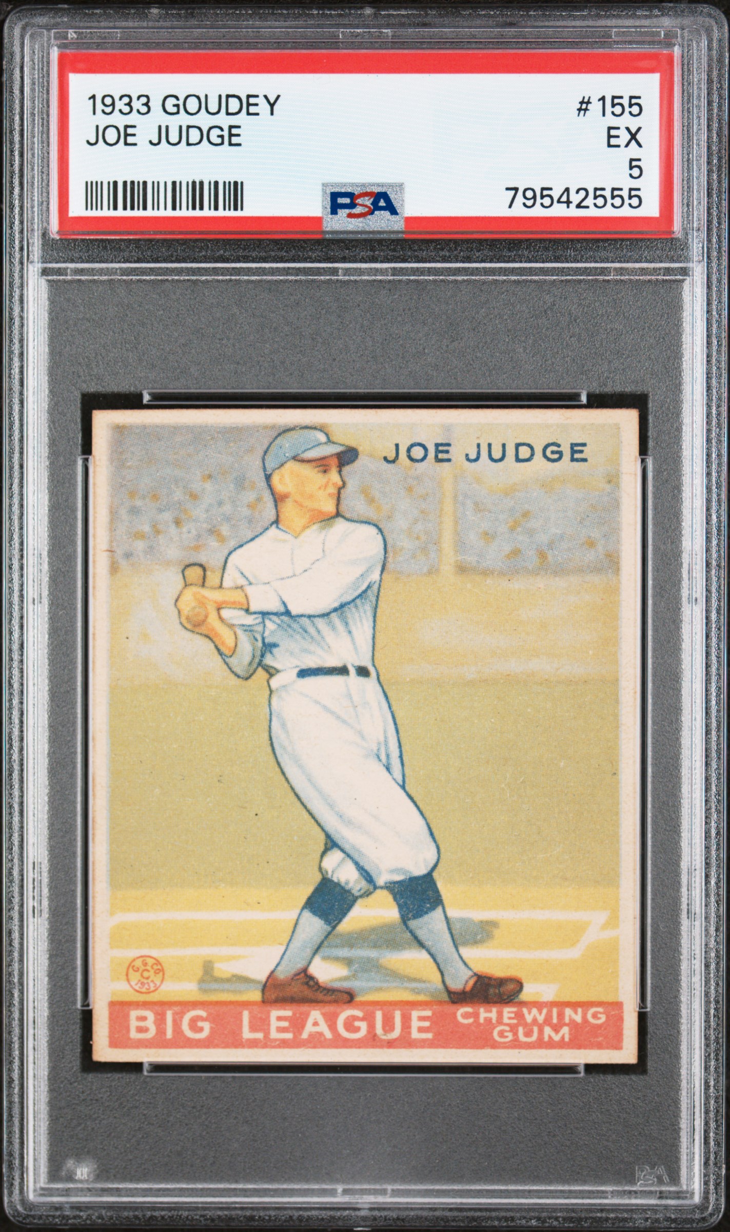 1933 Goudey #155 Joe Judge – PSA EX 5