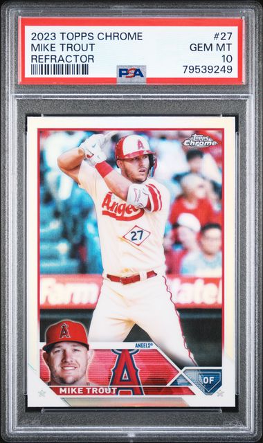 2023 Topps Chrome Mike Trout #27 (Refractor) Gem Mt 10 front
