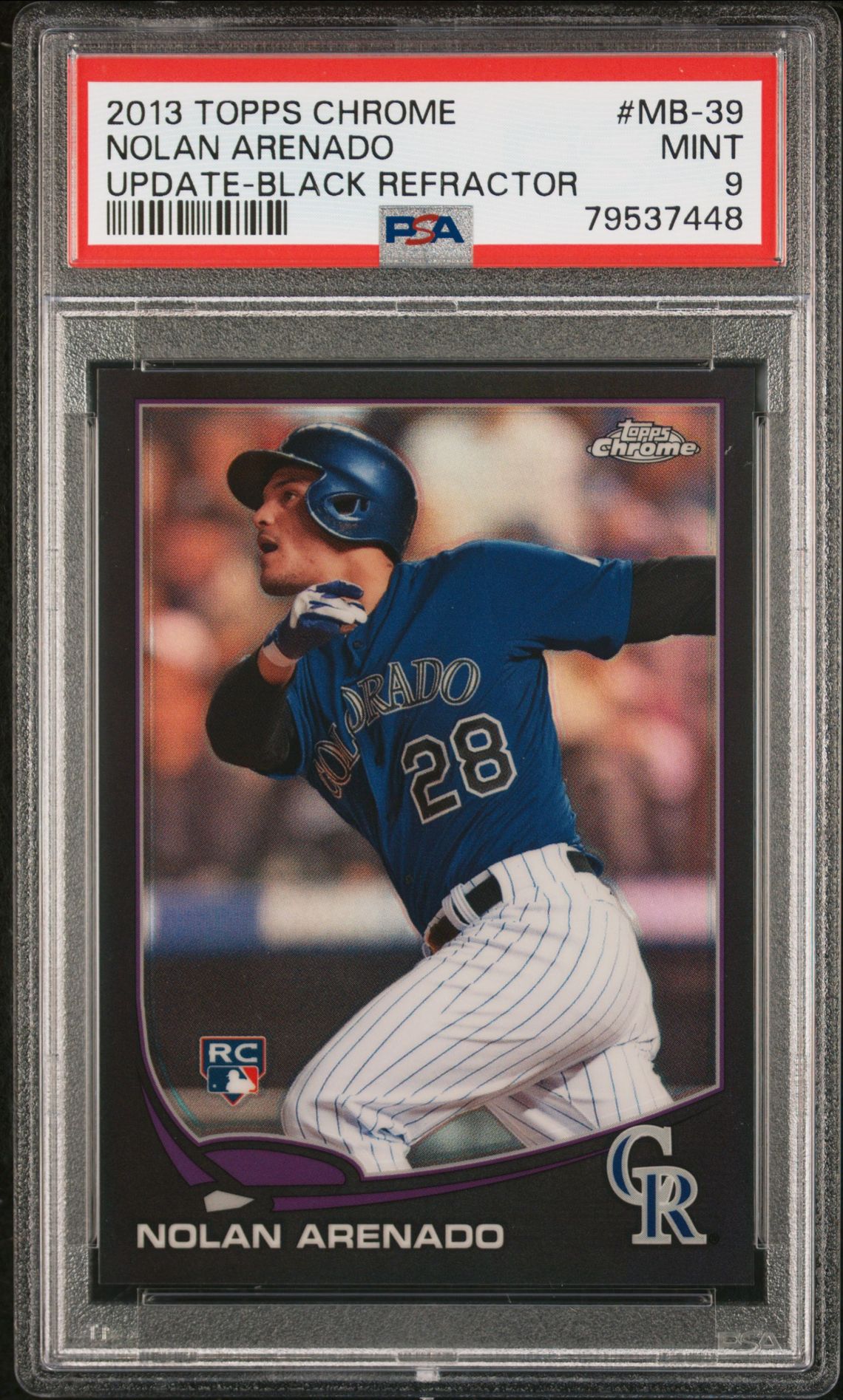 2013 Topps TOPPS CHROME UPDATE UPDATE-BLACK REFRACTOR #MB-39 Nolan Arenado front
