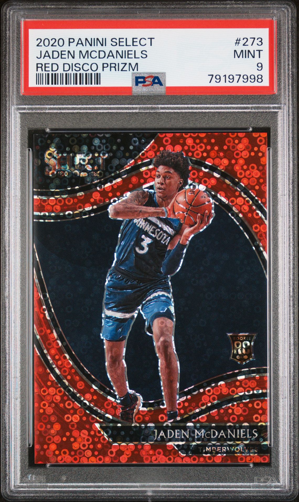 2020 Panini PANINI SELECT RED DISCO PRIZM #273 Jaden Mcdaniels front