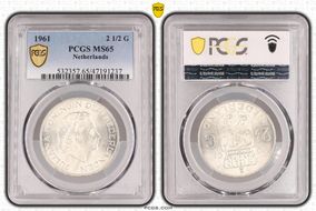 1961 2 1/2 G KM-185  Ag MS65