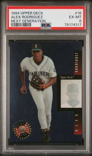 Sold at Auction: ALEX RODRIGUEZ Upper Deck Rookie Baseball Card