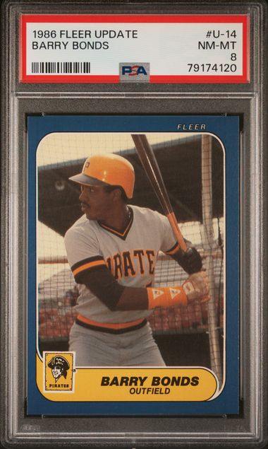 Sold at Auction: (Min) 1986 Fleer Update Barry Bonds Rookie #U-14