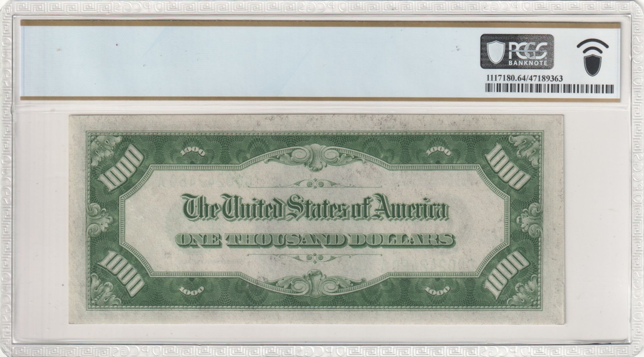 PCGS Certificate Verification Banknote Details For Cert #47189363