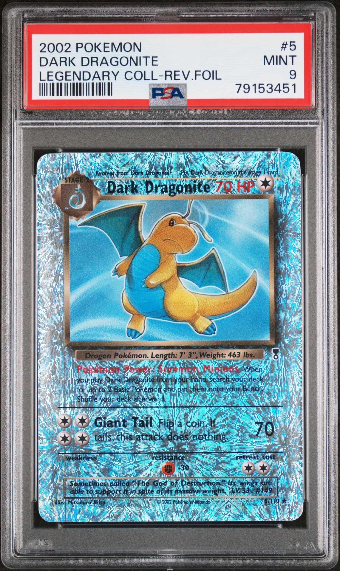2002 Pokemon POKEMON LEGENDARY COLLECTION LEGENDARY COLL-REV.FOIL #5 Dark Dragonite front