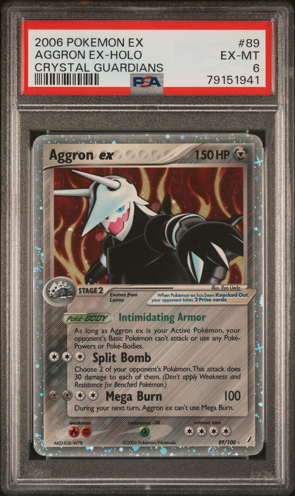 2006 Pokemon POKEMON EX CRYSTAL GUARDIANS #89 Aggron Ex-Holo front