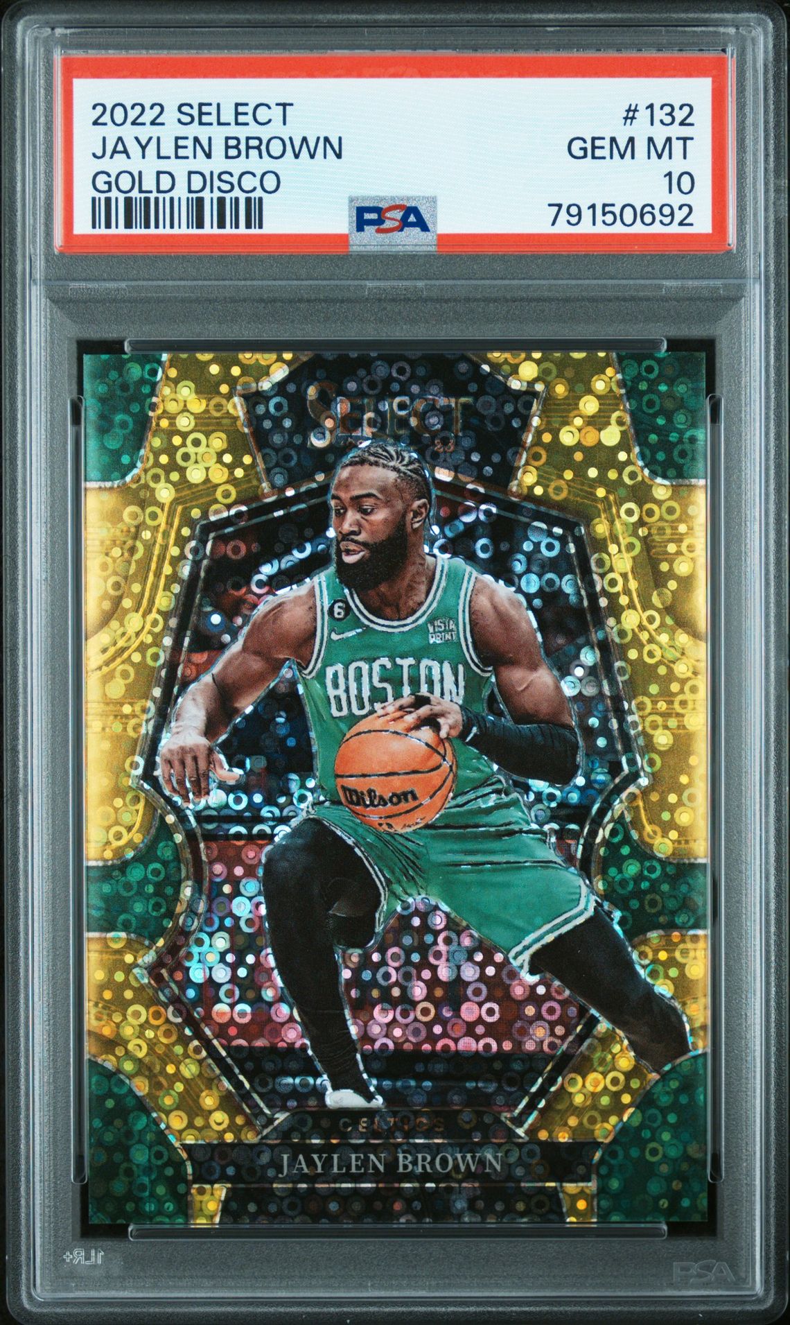 2022 Panini PANINI SELECT GOLD DISCO #132 Jaylen Brown front