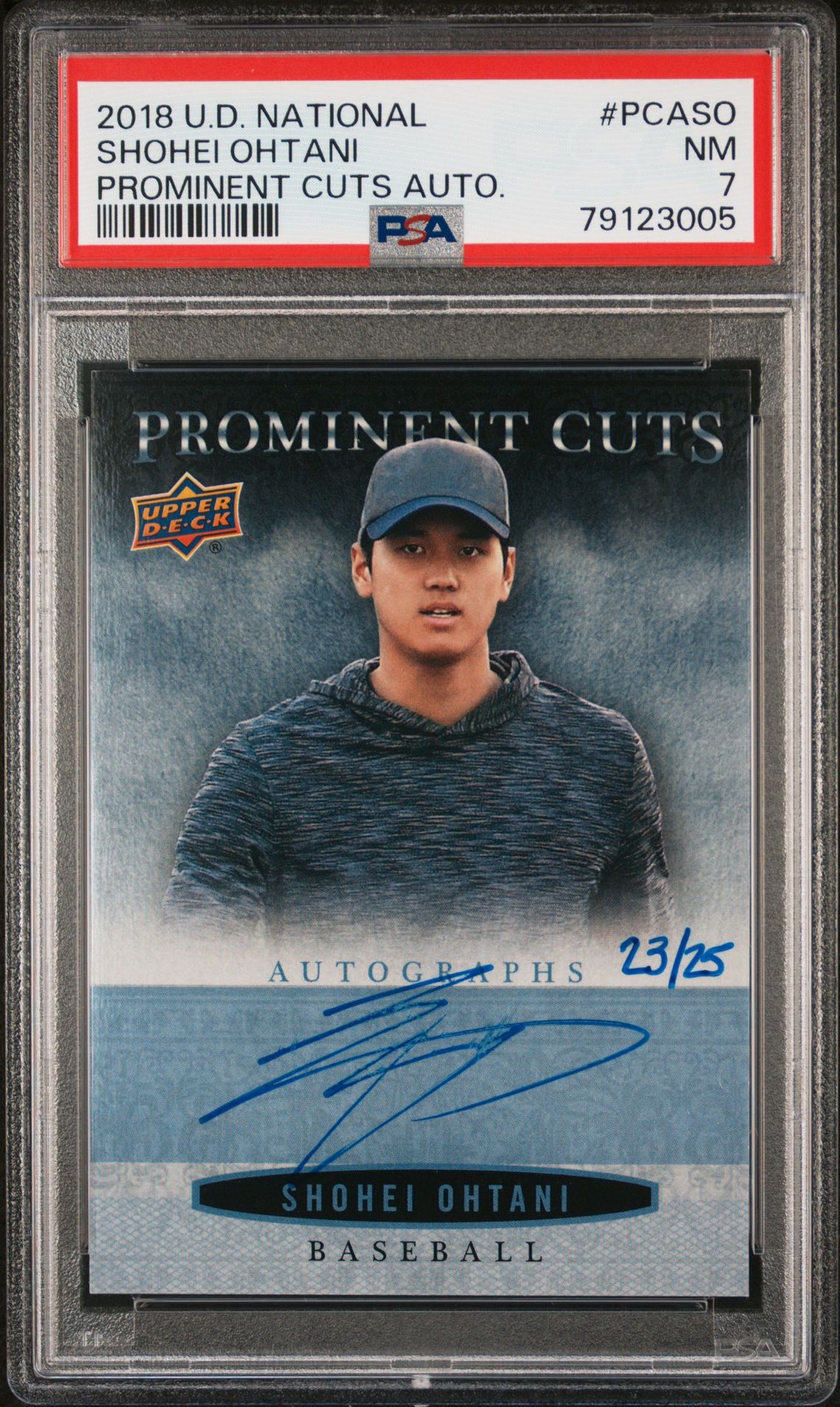 2018 UPPER DECK NATIONAL PROMINENT CUTS AUTOGRAPHS PROMINENT CUTS AUTO. #PCASO Shohei Ohtani front