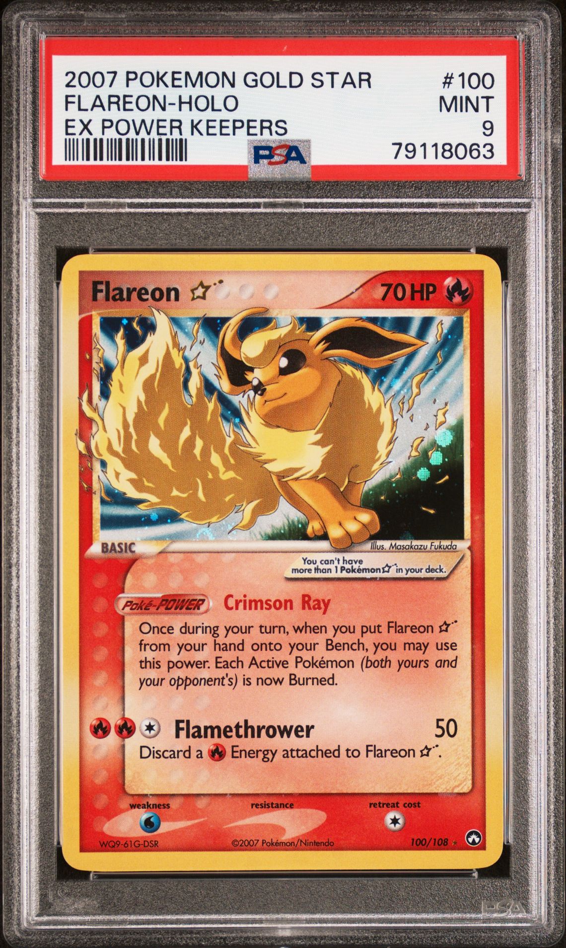 2007 Pokemon POKEMON EX POWER KEEPERS #100 Flareon-Holo front