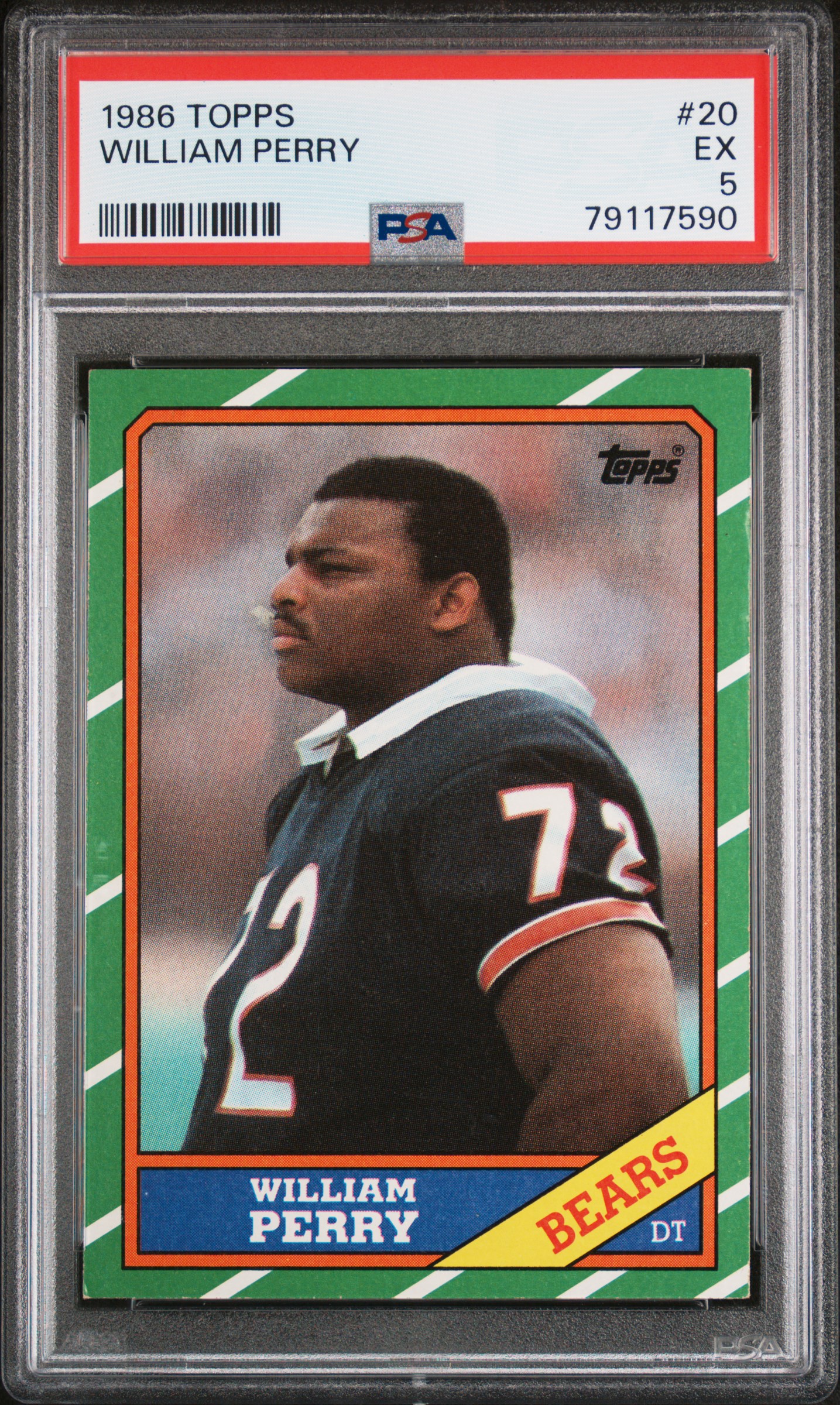 1986 Topps #20 William Perry Rookie Card – PSA EX 5