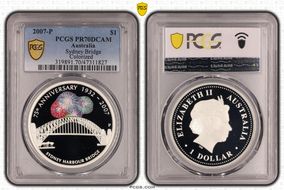 2007-P $1 Sydney Bridge  Colorized PR70DCAM