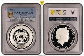 2000-C $5 Olympic - Reaching the World PR69DCAM