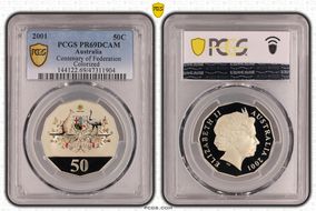 2001 50C Centenary of Federation Colorized PR69DCAM
