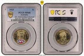 2023 $1 AFL Premiership Colorized MS68