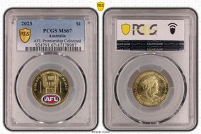 2023 $1 AFL Premiership Colorized MS67