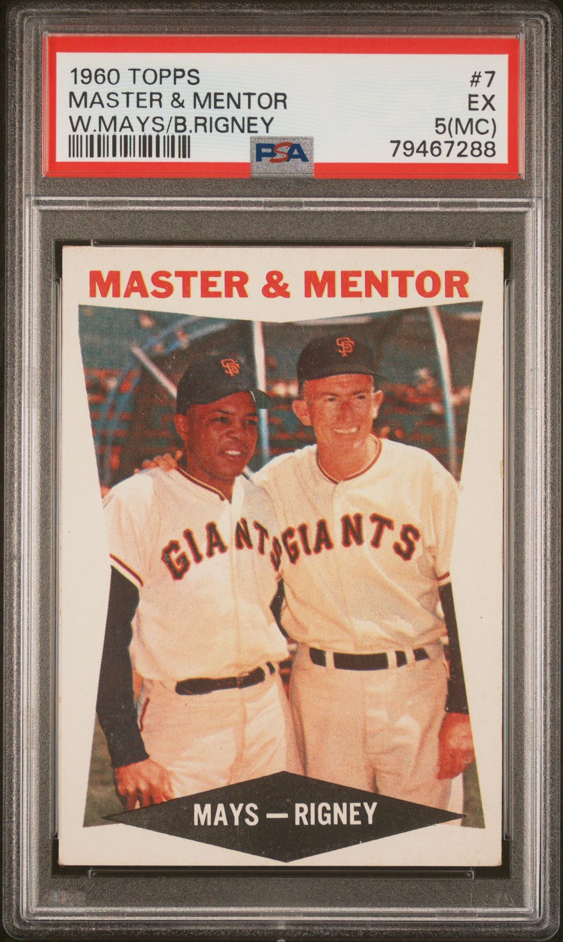 1960 Topps TOPPS W.MAYS/B.RIGNEY #7 Master & Mentor front