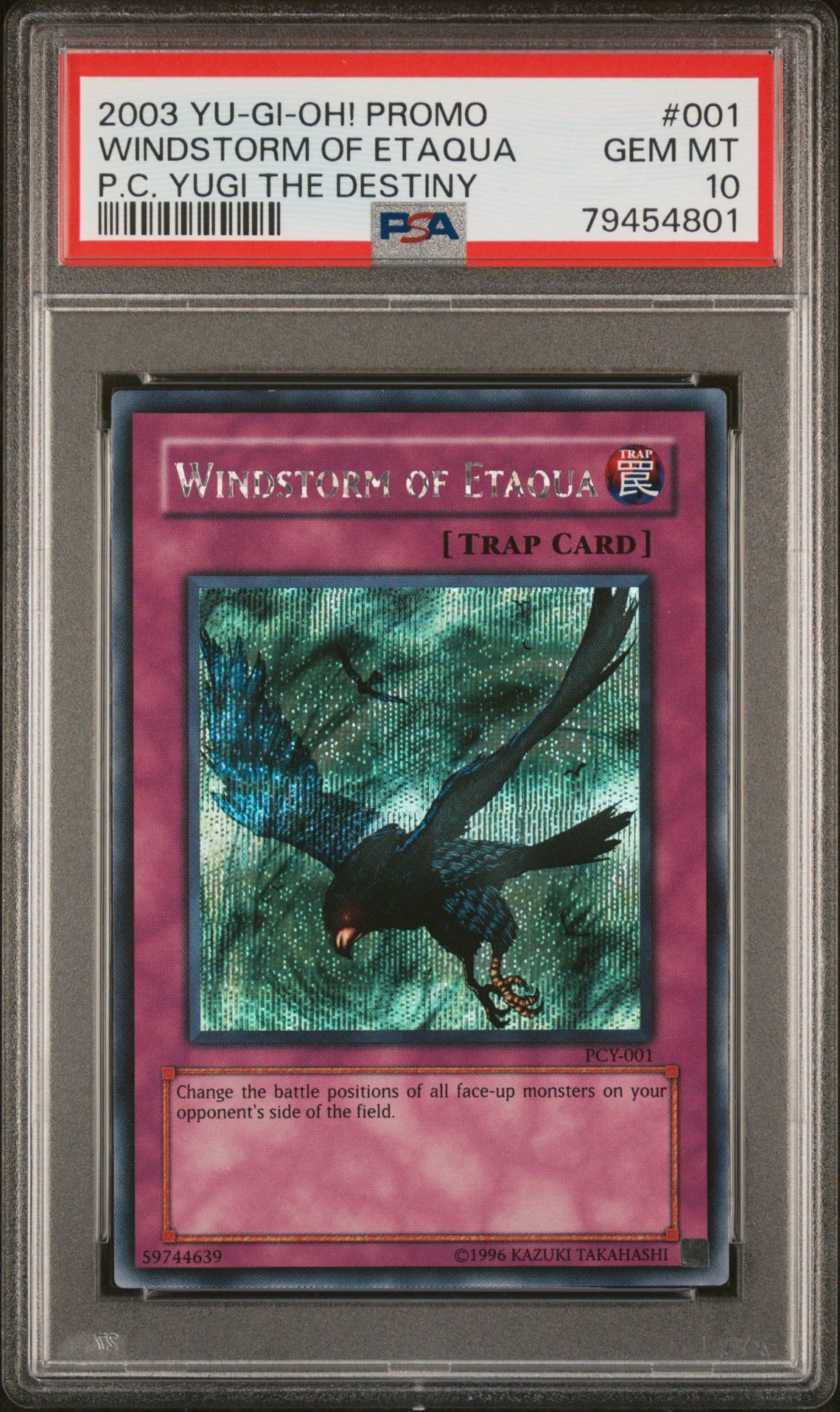 2003 Yu-Gi-Oh! YU-GI-OH! PROMO P.C. YUGI THE DESTINY #001 Windstorm Of Etaqua front