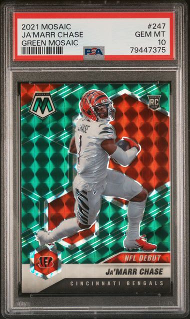 2021 Panini Mosaic Ja'Marr Chase Rookie NFL Debut White Sparkle