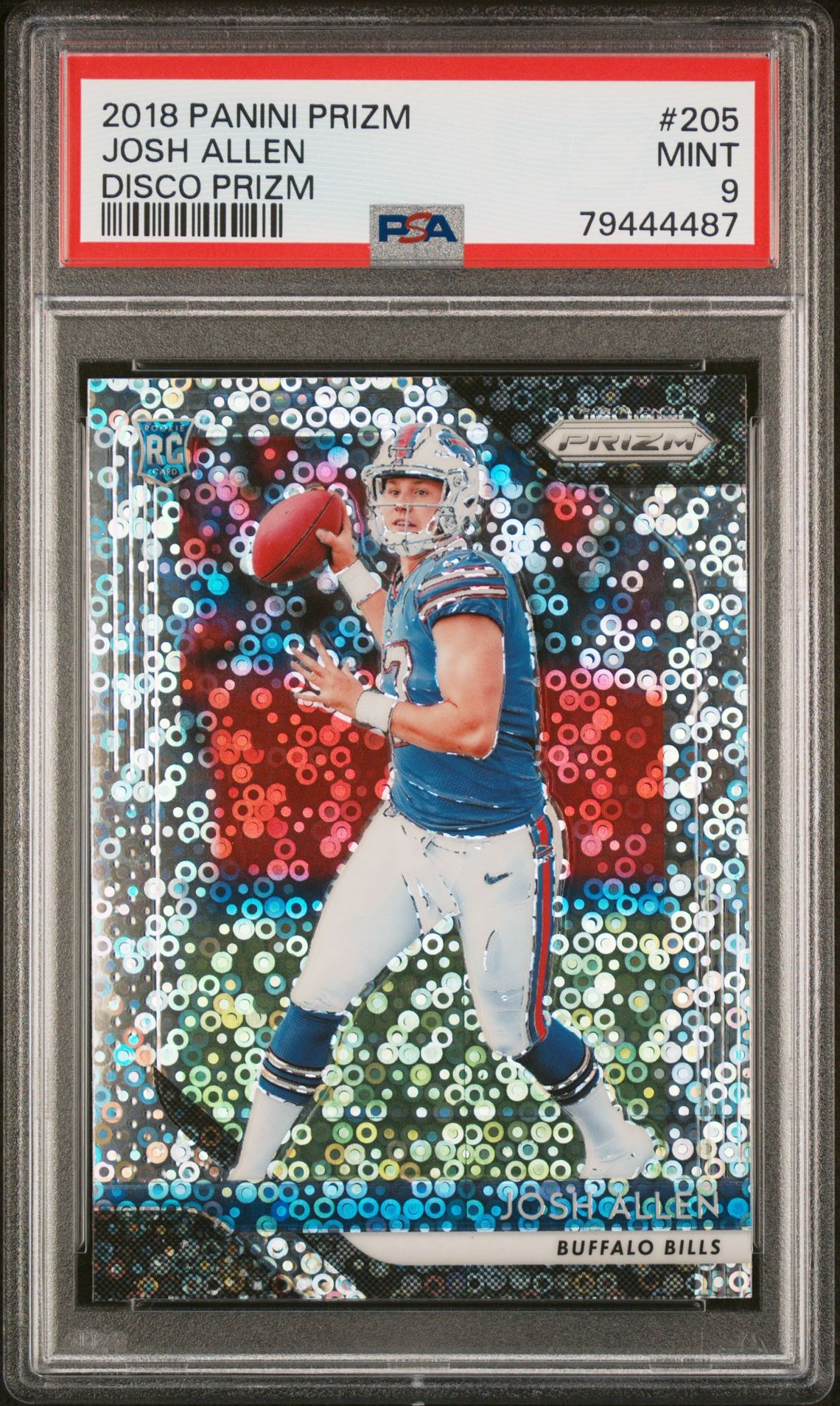 2018 Panini Prizm Josh Allen #205 (Disco Prizm) Mint 9 front