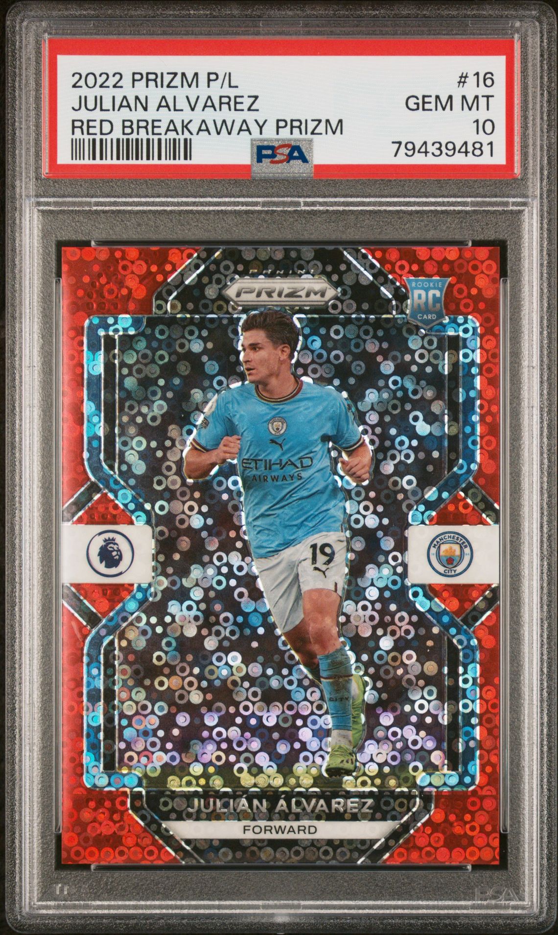 2022-23 Panini PANINI PRIZM PREMIER LEAGUE RED BREAKAWAY PRIZM #16 Julian Alvarez front