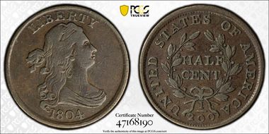 1804 1/2C C-4, Crosslet 4, Stems VF30BN