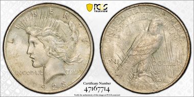 1923 $1 VAM 1A, Whisker Jaw MS64