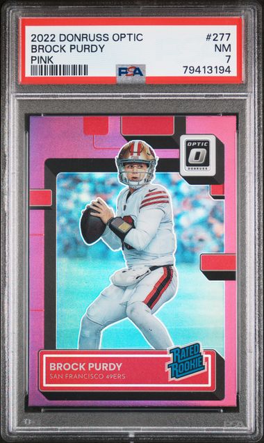 2022 Panini Contenders Optic Rookie Ticket Autograph Gold #146 Brock Purdy  Signed Rookie Card (#06/10) - PSA GEM MT 10 - Pop 1 on Goldin Auctions