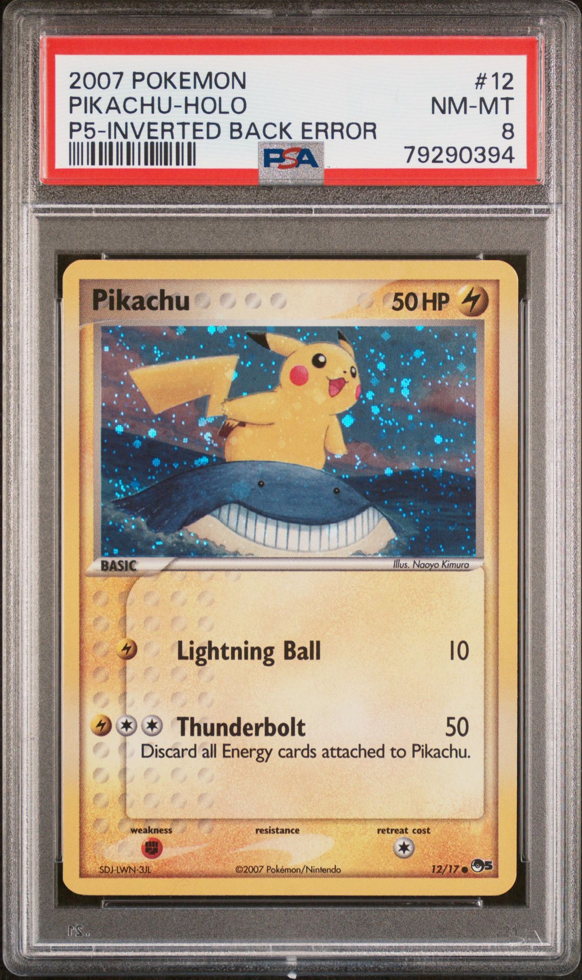 2007 Pokemon POKEMON POP SERIES 5 P5-INVERTED BACK #12 Pikachu-Holo front