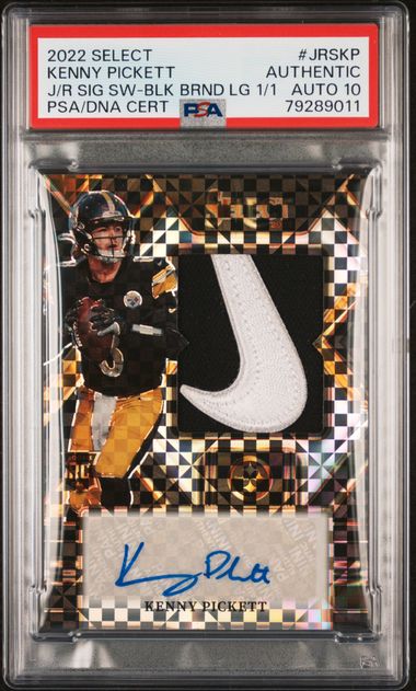 2022 Panini One Precision Rookie Patch Autograph (RPA) #311 Kenny Pickett  Signed NFL Shield Patch Rookie Card (#1/1) - Panini Encased on Goldin  Auctions