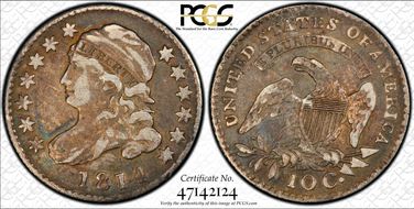 1814 10C JR-2 Large Date VF35