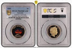 2002 $1 Year of the Outback Colorized PR69DCAM