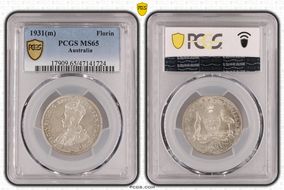 1931(m) Florin KM-27  Ag MS65