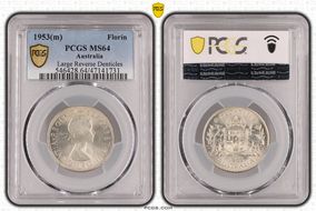 1953(m) Florin Large Reverse Denticles MS64