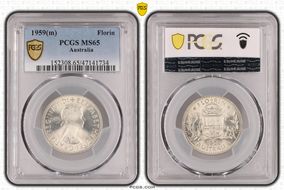 1959(m) Florin KM-60  Ag MS65